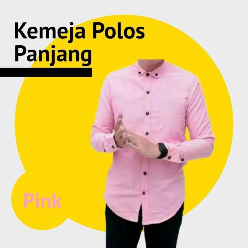 (BISA COD) Kemeja Polos Katun Kerja Kantor Formal Lengan Panjang Pria / kemejapria