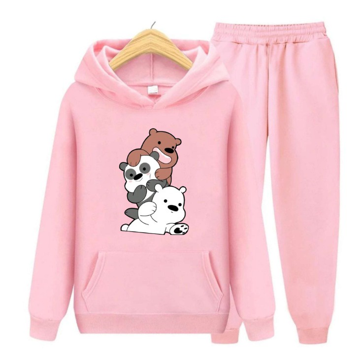 Setelan Anak Panda Sweater Hoodie Size S - XXL/ set anak Topi