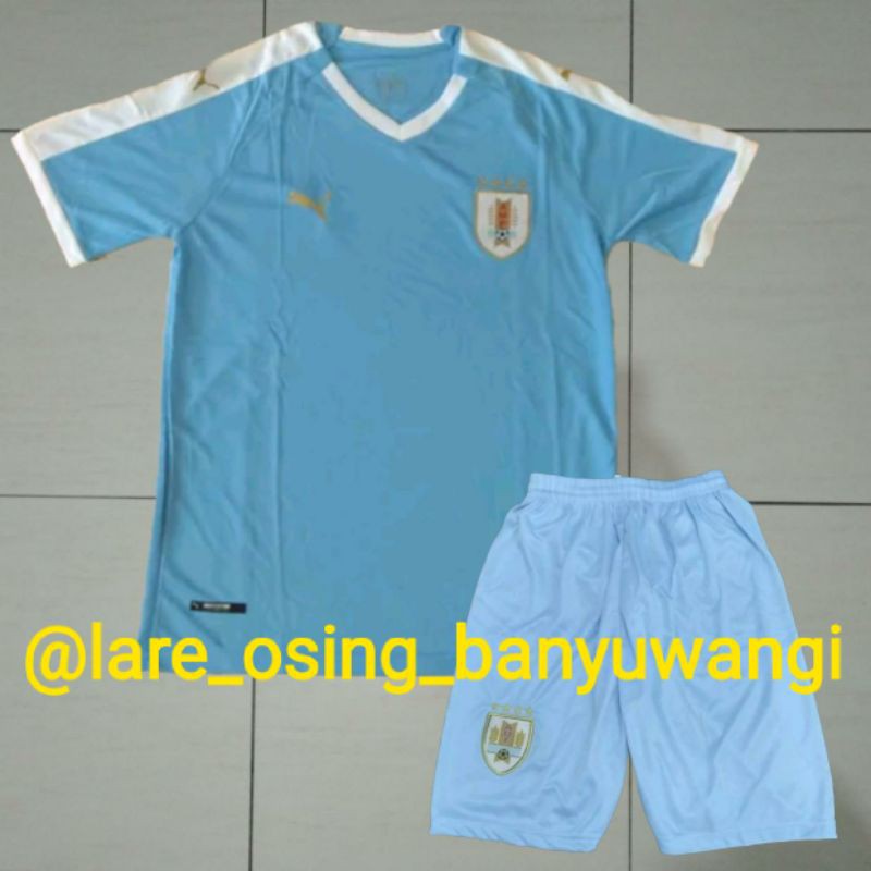 SETELAN DEWASA TIMNAS URUGUAY 2018 HOME BIRU MUDA JERSEY CELANA PIALA DUNIA GRADE ORI