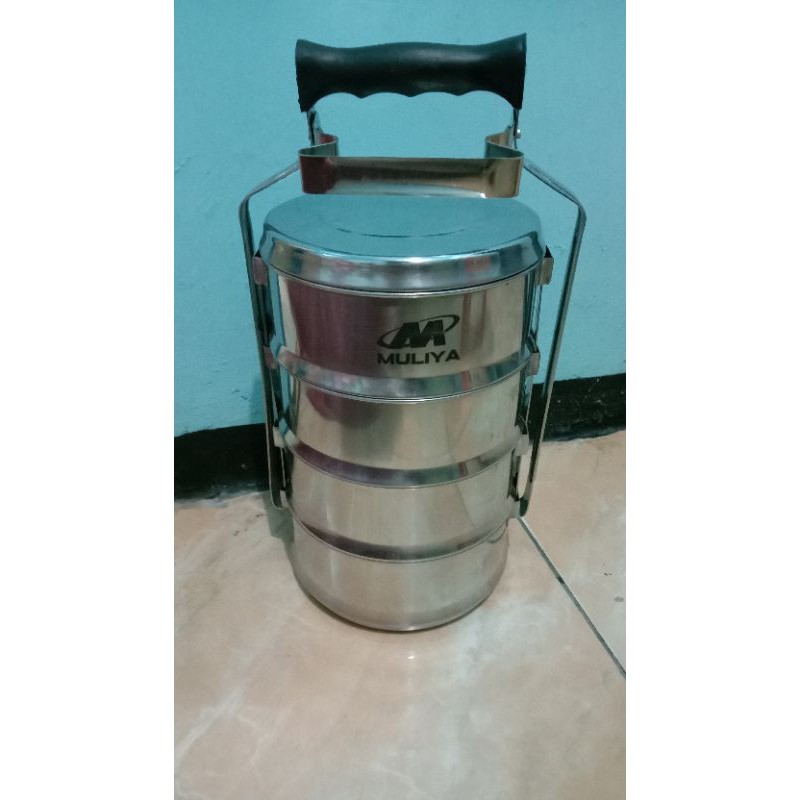 Rantang Stenlis Susun 4/Mulya diameter 14cm X 35cm