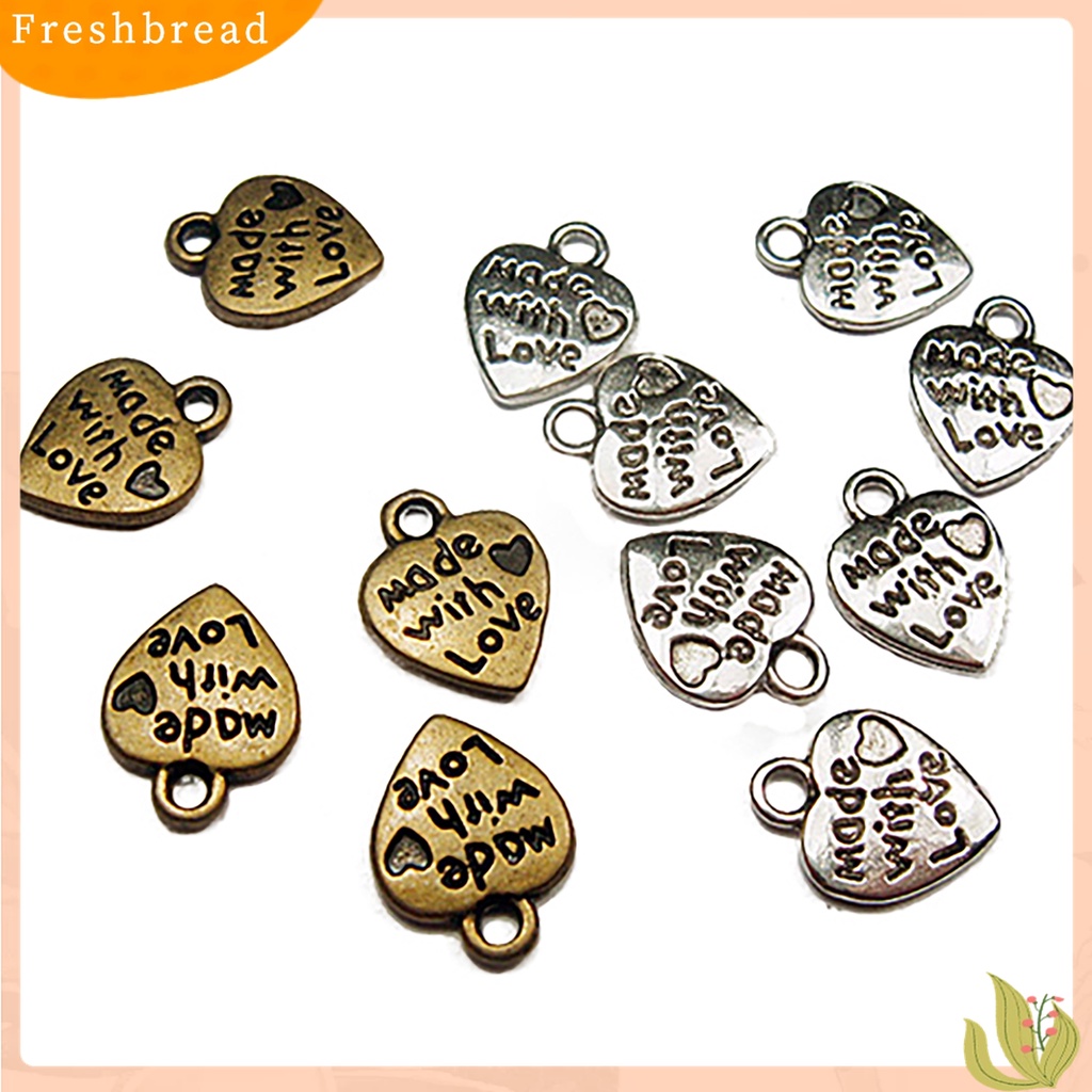 (Fresh) 50pcs Liontin Bentuk Hati Lapis Silver / Gold Handmade DIY Charms