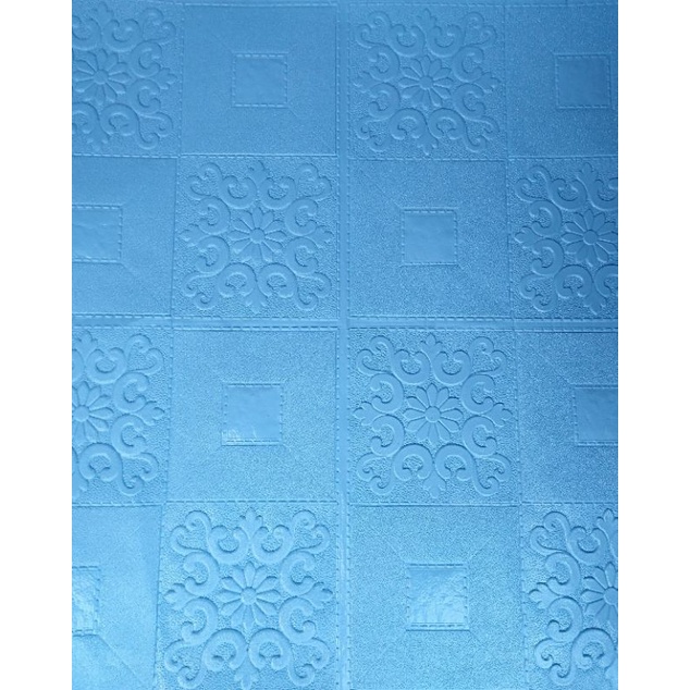 WALLPAPER DINDING 3D MOTIF BATIK VARIAN WARNA 70x70cm-R1B-3(BIRU)