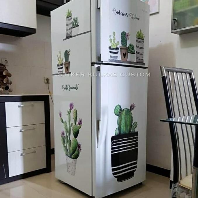 Stiker kulkas 2 pintu kaktus Jumbo Termurah
