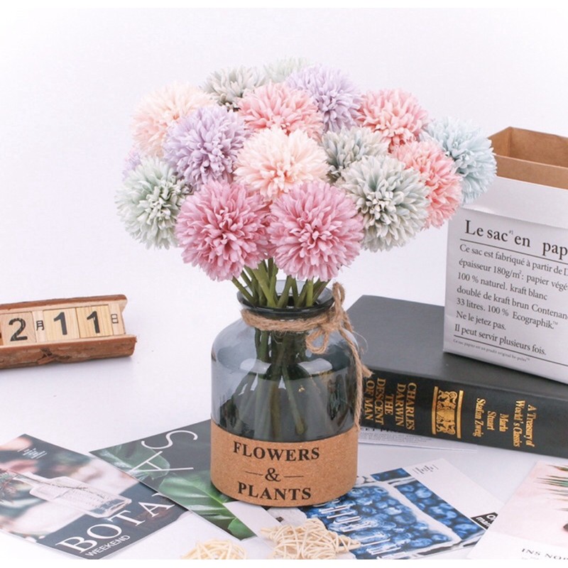 Bunga Plastik Dandelion PREMIUM - Bunga Hydrangea - Bunga Impor Dekorasi Hiasan Pesta Rumah-5