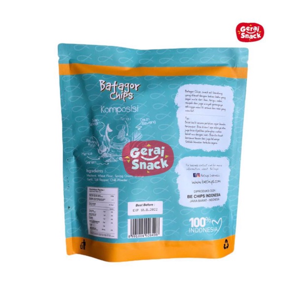 Batagor Kering BeChips Rasa Original Salty Asli Bandung Gurih Renyah 70 g