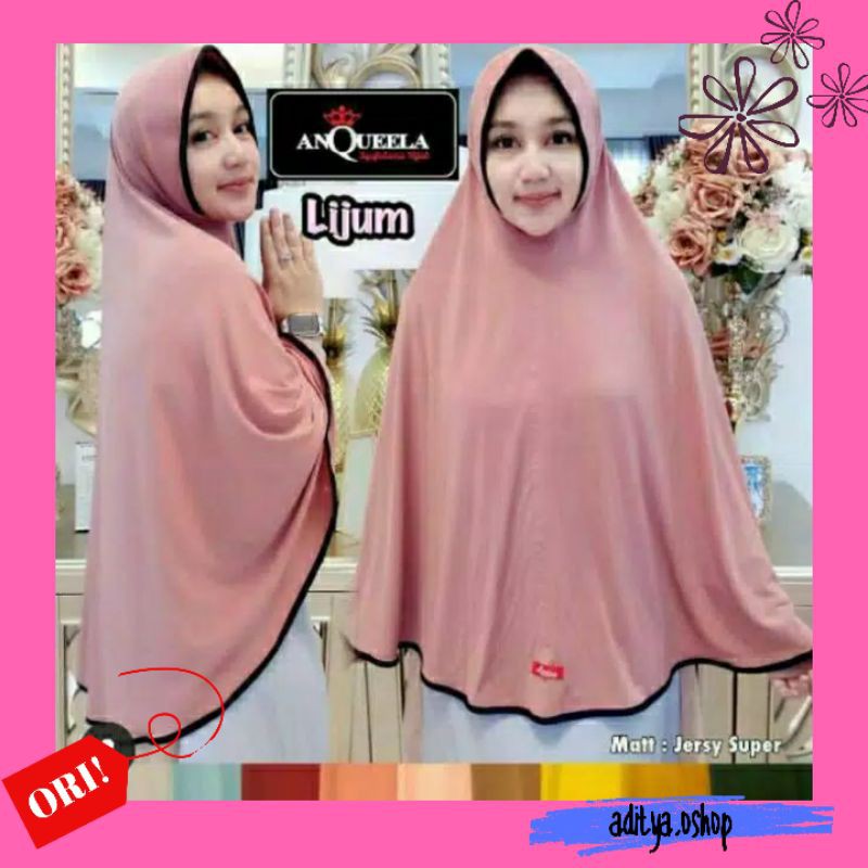 (GROSIR TERMURAH) Lijum List Jumbo Anqueela  Jilbab Instant Khimar Syar'i Jersi Super