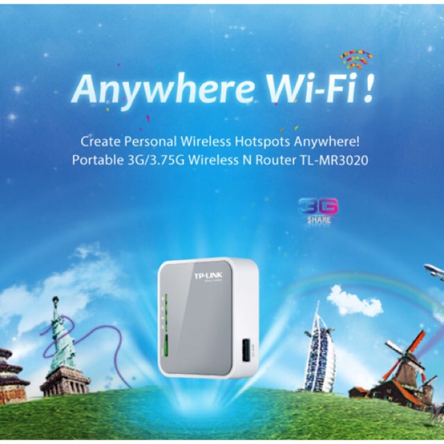 TP-LINK TL-MR3020 PORTABLE 3G / 4G WIRELESS N ROUTER MR3020 TP LINK support Modem