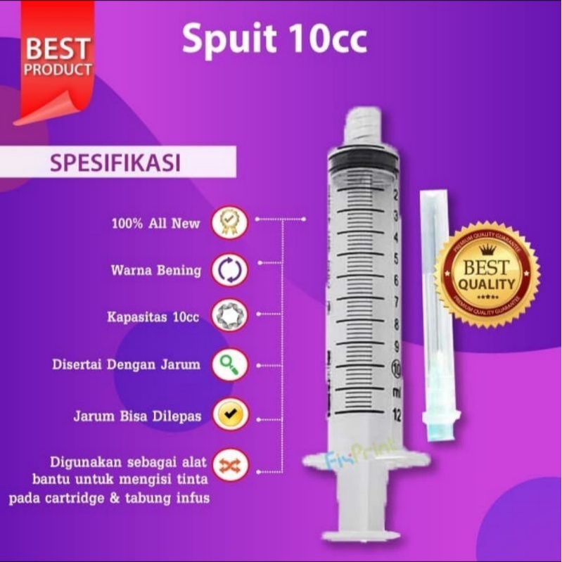 SPUIT SYRINGE SUNTIKAN TINTA OBAT HEWAN ANJING KUCING PENCUCI CUCI HIDUNG NACL 10ML 10CC 10 ML CC