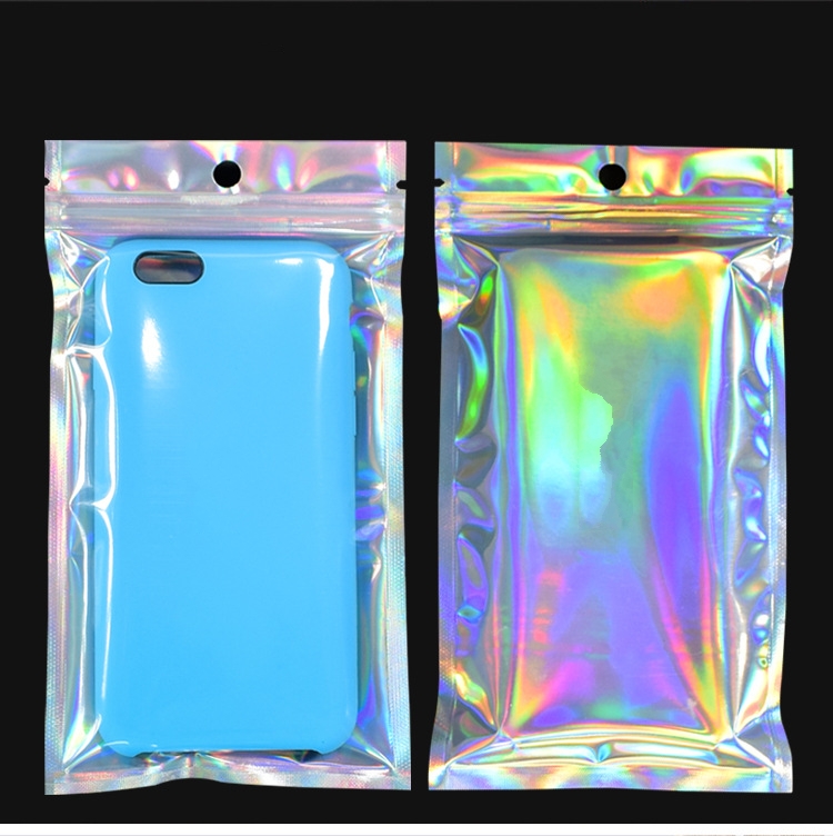 10Pcs Food Storage bags / Ziplock Aluminum Foil Bags / waterproof Self Sealing Ziplock Bag / Laser Zip Lock Bags Clear Bags