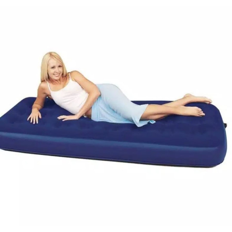 Kasur Angin Single + POMPA portable lipat air bed matras tidur rumah