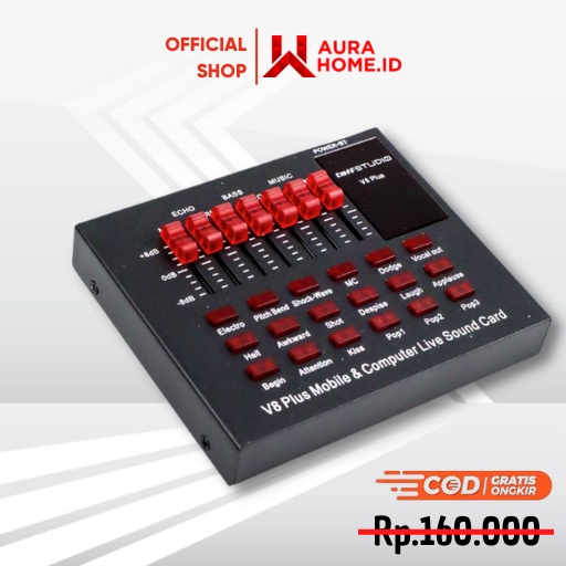 Bluetooth USB External Soundcard Live Mic Headset - V8 Plus / Soundcard V8 Plus Paket Lengkap Mic Bl