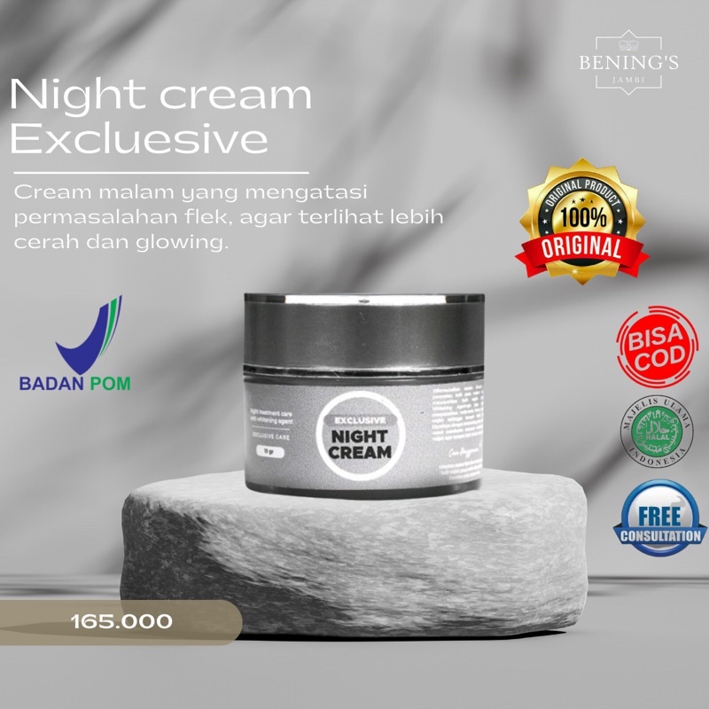 Exclusive Night Cream Benings Skincare by Dr Oky (Benings Clinic indonesia) Niacinamide,