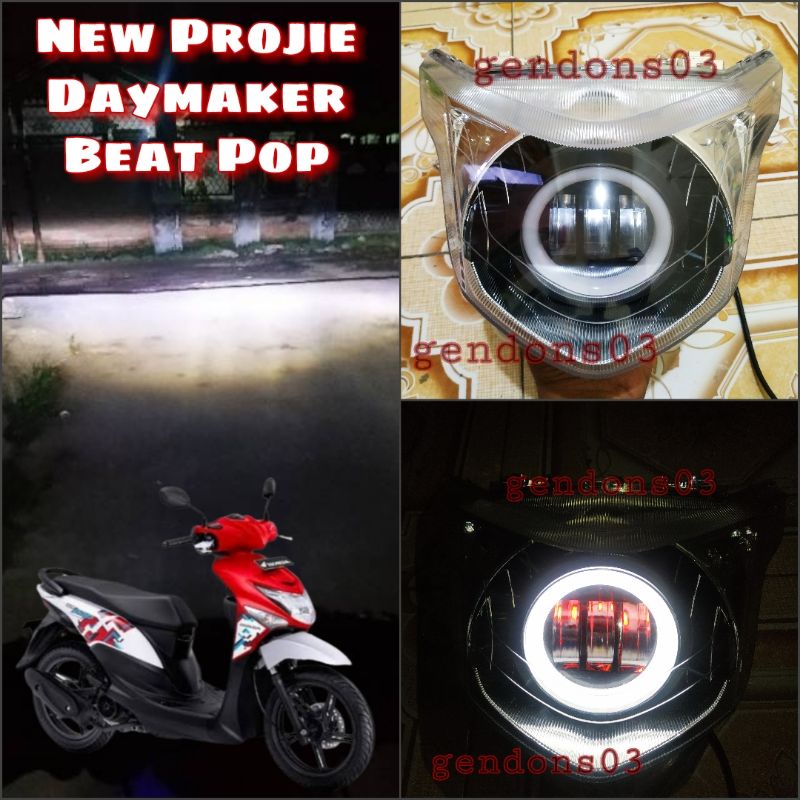 Reflektor Lampu Projie LED Daymaker BEAT POP New 2014 - 2021 Super Terang