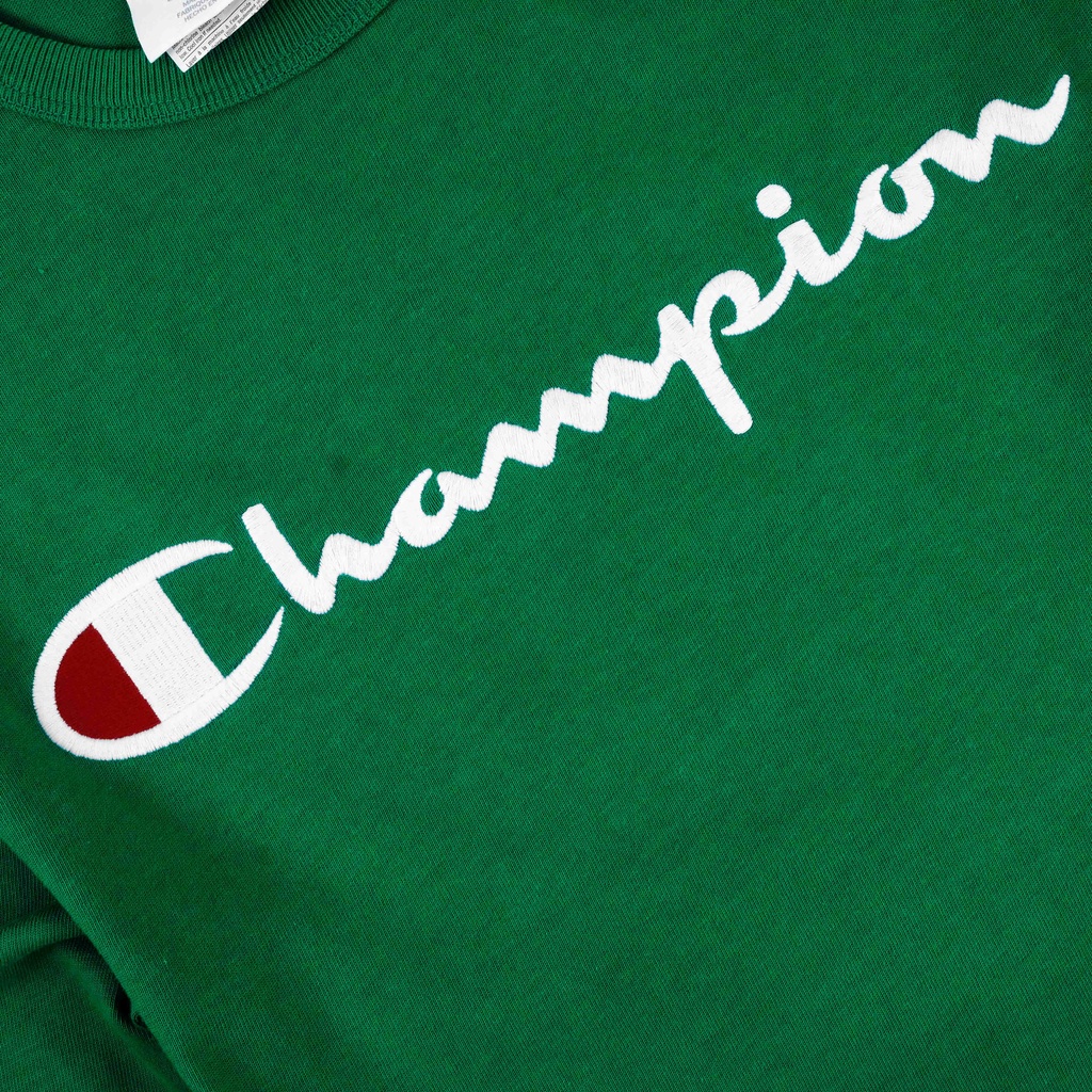 Kaos Lengan Panjang CHMPN Embroiderry Dark Green