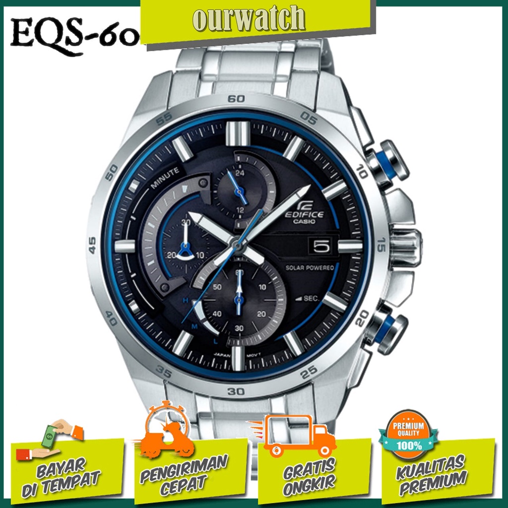 JAM TANGAN PRIA CASIO EDIFICE EQS-600 SOLAR POWERED ORIGINAL