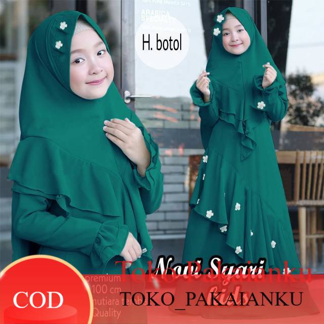 Baju Gamis Anak Wanita Kid Syari / Pakaian Anak Perempuan Novi Remaja Umur 8 9 10 tahun / Gamis Ngaj