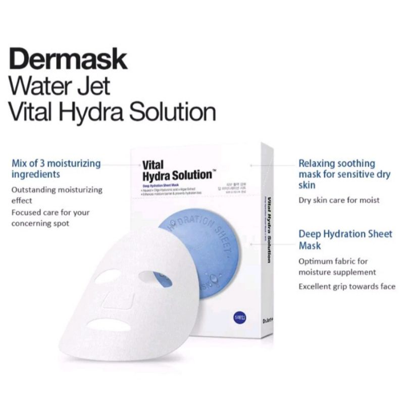 DR JART+ VITAL HYDRA SOLUTION MASKER MUKA BUATAN KOREA 1 BOX ISI 5 PCS