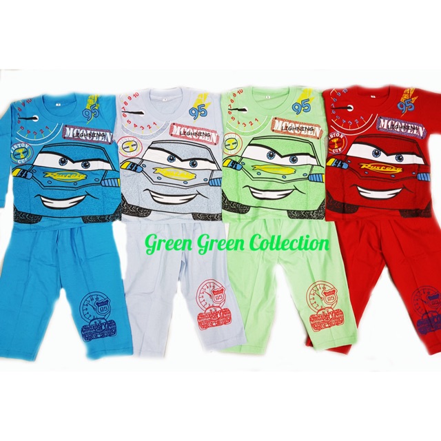 Piyama Kaos Cars 4 Warna