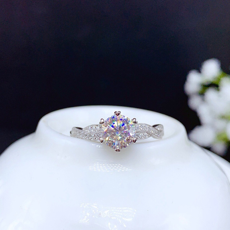 Cincin Bahan Sterling Silver 925 Hias Kristalberlian Gaya Mewah Untuk Wanita