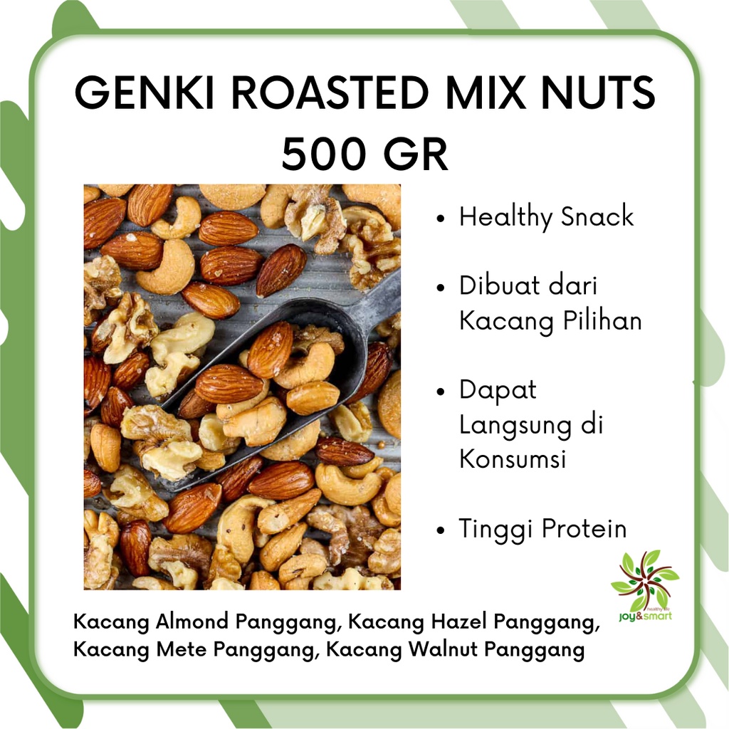 

Joy Smart Healthy Life Genki Roasted Mix Nuts Kacang Campur Panggang 500gr