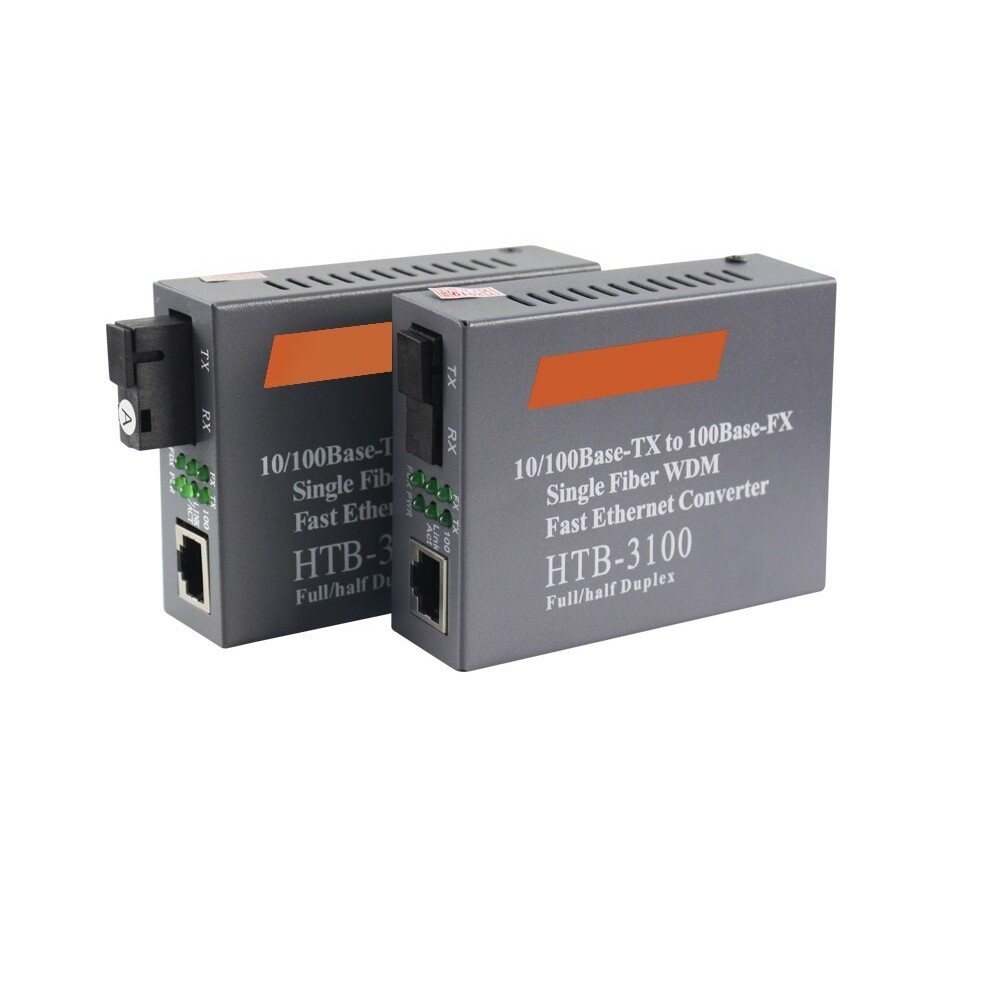 Fiber optical Single wdm rj45 lan fast ethernet media converter Netlink 10-100 A B set htb-3100 htb3100