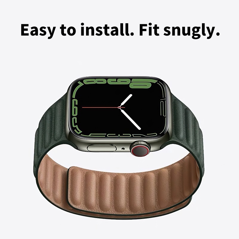 Tali✅Magnetic Strap Loop For Apple Watch iwatch Series 8 ultra 7 6 5 4 3 2 1 38mm/40mm/41mm , 42mm/44mm/45mm/49mm Sport Band Kulit Magnet iWatch