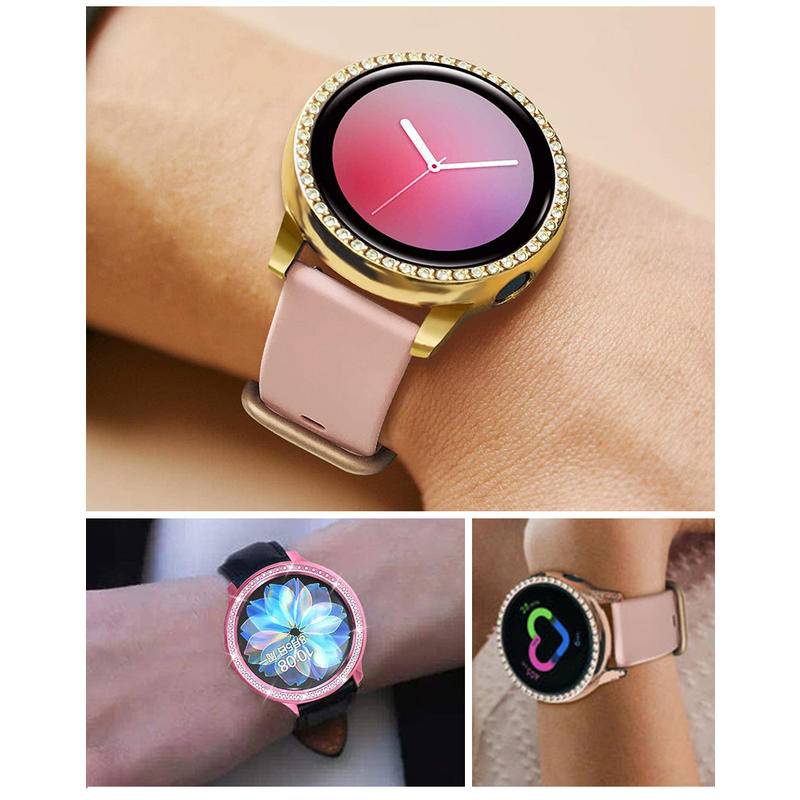 Case Pelindung Bumper Bahan TPU Aksen Berlian Untuk Samsung Galaxy Watch Active 2 40mm 44mm Galaxy Active2