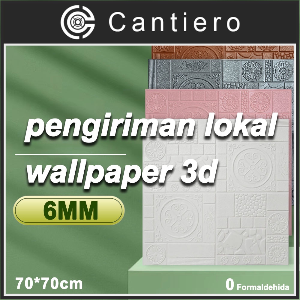 [COD Beli 10 Gratis 1] 70*70cm 6mm Tebal Wallpaper Dinding 3D Foam Batu Mewah Stiker Ding Ding Wallf