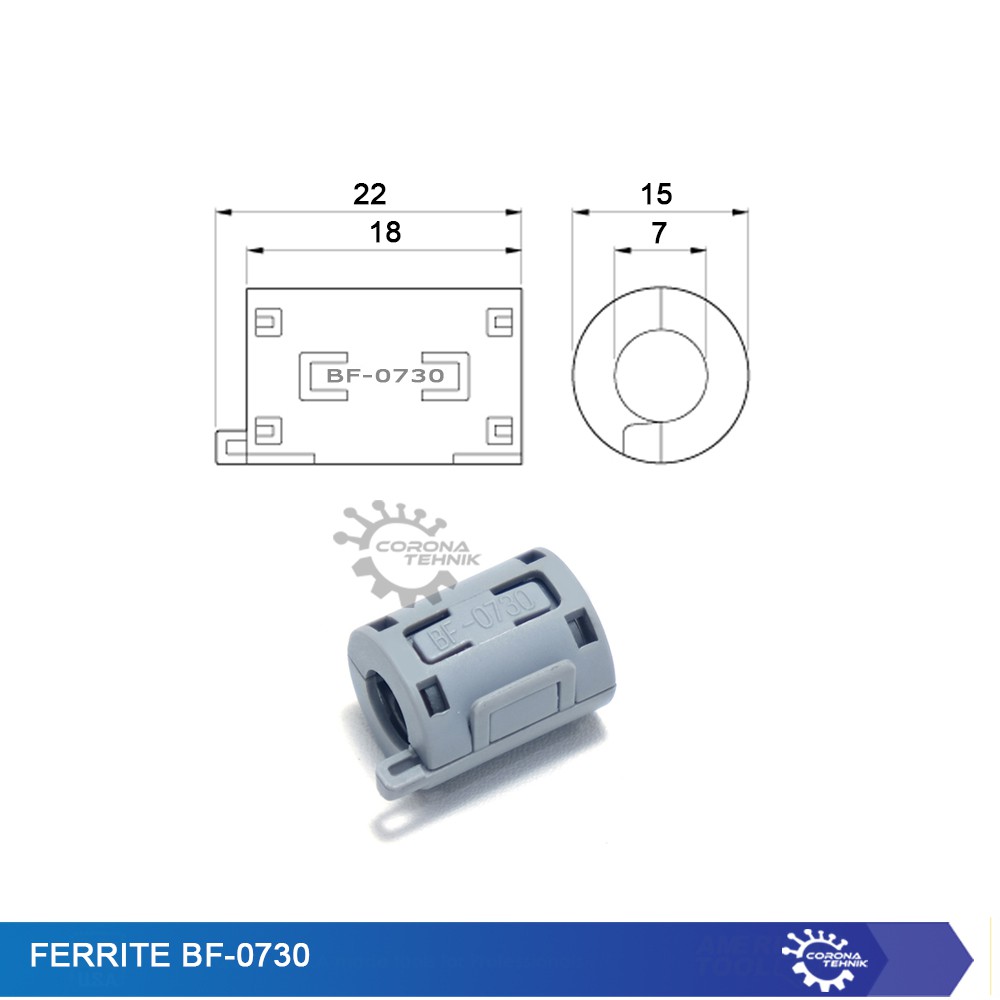 Penghemat BBM Magnet Ferrite BF-0730 - 7 mm