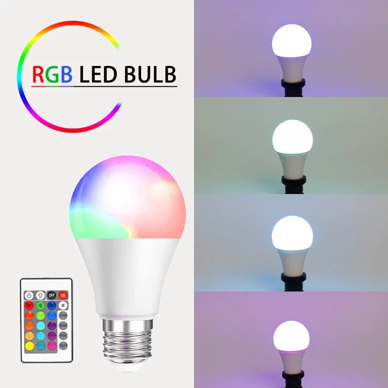 Lampu Bohlam LED RGBW 16 Warna + Remote 7W Fitting E27 Super Terang