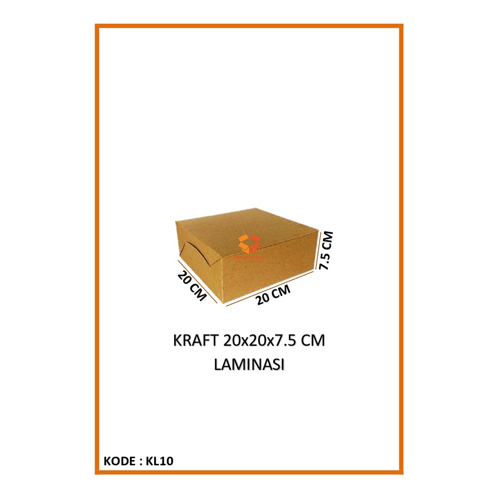 

Kotak Kraft Laminasi 20x20x7.5 Cm / Boks Dos Packaging Food Makanan