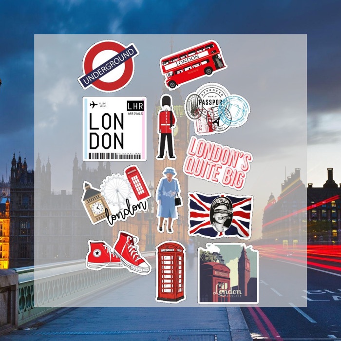 OFFICE & STATIONERY PENGIKAT & PEREKAT STICKER PACK VINYL "LONDON" | HIGH QUALITY | MURAH