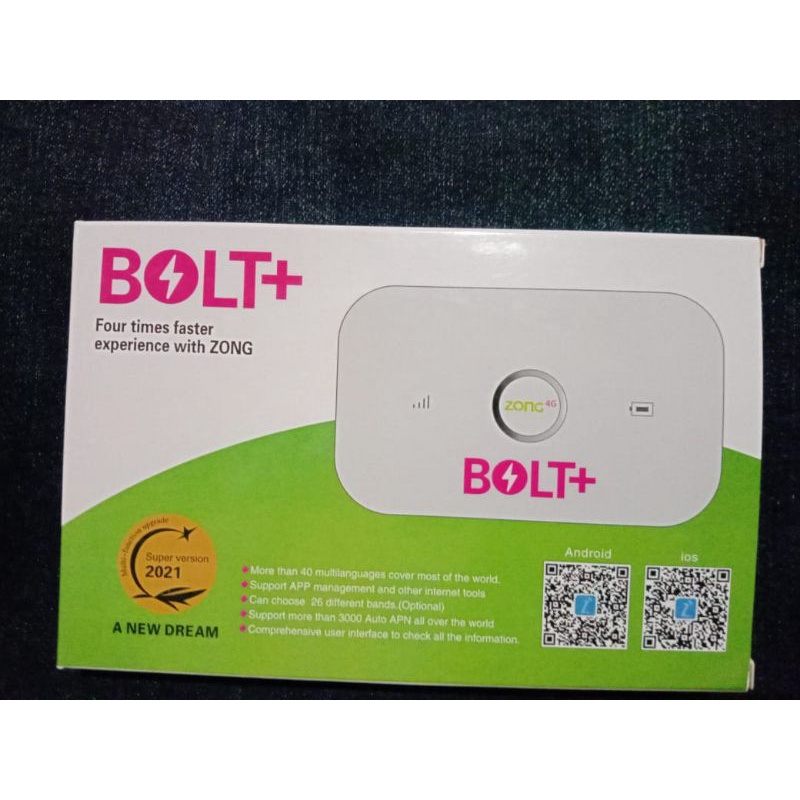 Mifi Modem Wifi BOLT+ Zong 4G Unlock All Operator GSM