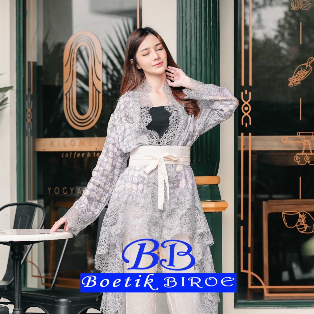 Set Pakaian Batik Outer Atasan Wanita Lengan Panjang Set Celana Kulot Viskos Modern Jumbo Baju Konda