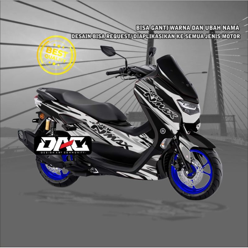 Sticker Decal full body nmax grafis hitam putih