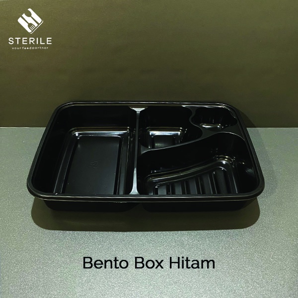 isi 50 pcs box bento / mika bento / tray bento / kotak bento 4 sekat / + tutup