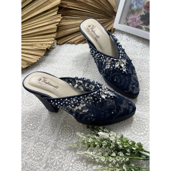 rafaizoufit sepatu wanita yohana navy tinggi 9cm tahu