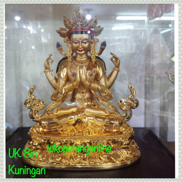 Patung Kwan Im Avalokitesvara Kuningan Premium