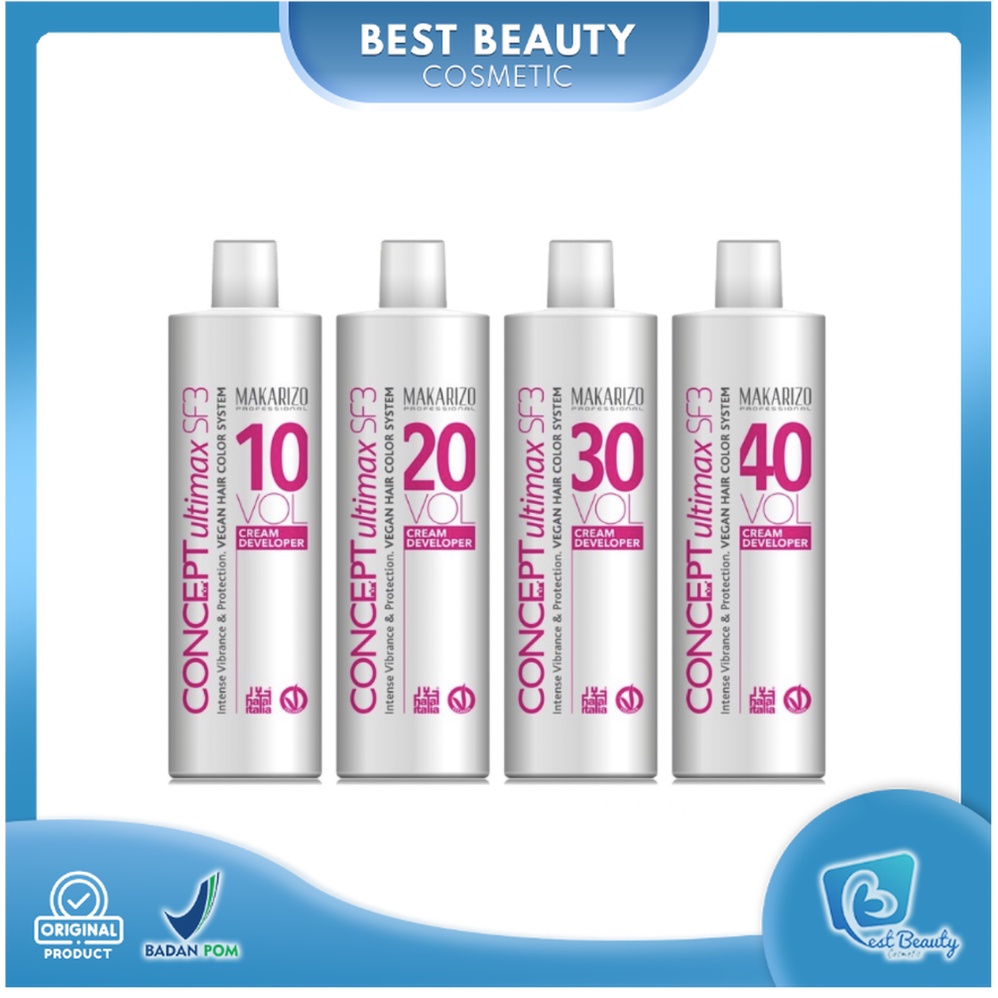 ★ BB ★ Makarizo Professional Concept Ultimax Cream Developer SF3 40 - SF3 30 - SF3 20 - SF3 10 Volume Bottle - Pewarna