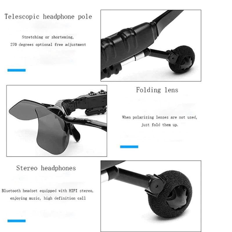 Kacamata Pintar Bluetooth Headset 5.0S Binaural S Mini Call In-Ear Premium