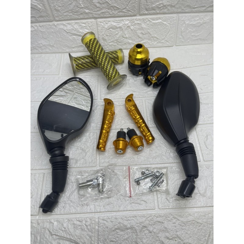 paket Yamaha-Spion Click Polos+Handgrip Karbon+Jalu As Jumbo+Jalu Stang Matic+Footstep Vixion Lokal