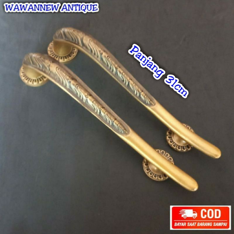 Handle Pintu / Gagang Pintu Rumah Pagar Aluminium Antik Motif Taring 31cm