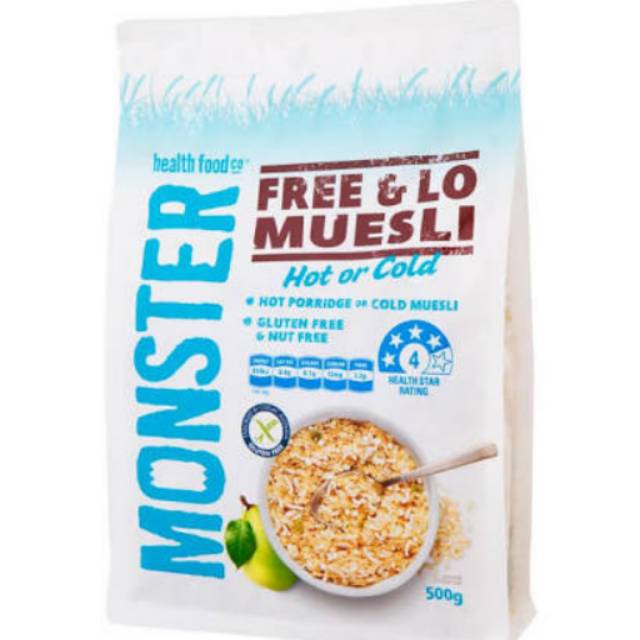 

Monster muesli free & lo made in australia /fibre /sport /free low /tropical