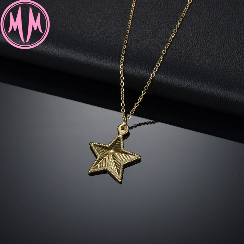 MORYMOSHI N1169 Kalung Gold Star Wanita Titanium Stainless Anti Karat Anti Luntur Fashion Korea