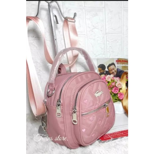 Ransel Mini Multifungsi Bordir Kantong Res Lurus Samping Terlaris