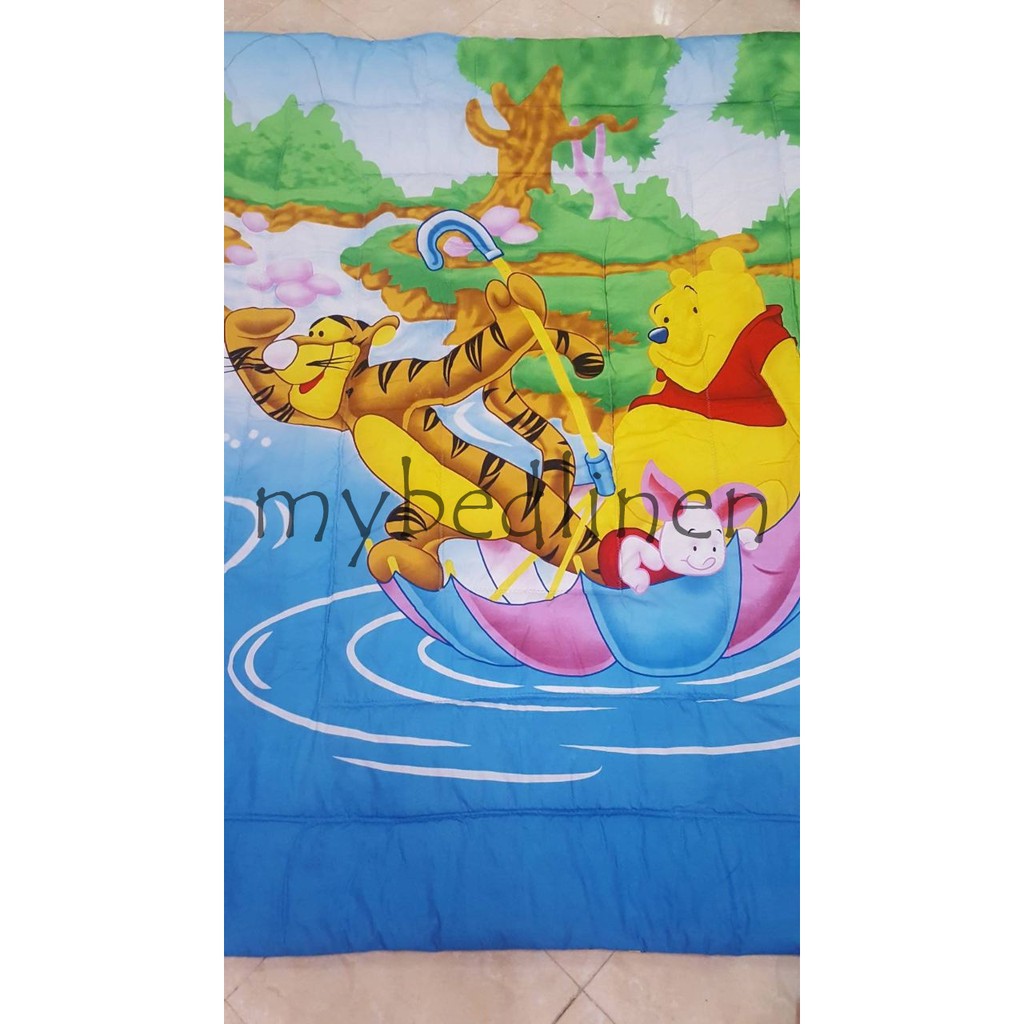Bedcover Katun Jepang Anak Pooh Payung 160x200