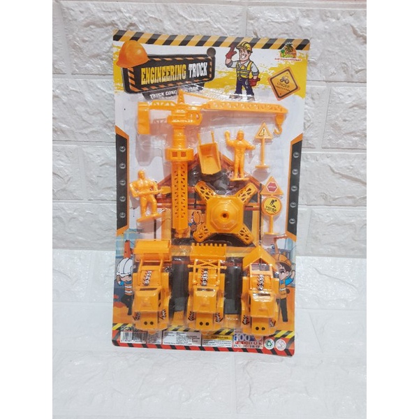 Mainan Set Mobil Konstruksi Bangunan - Mainan Set Crane Konstruksi