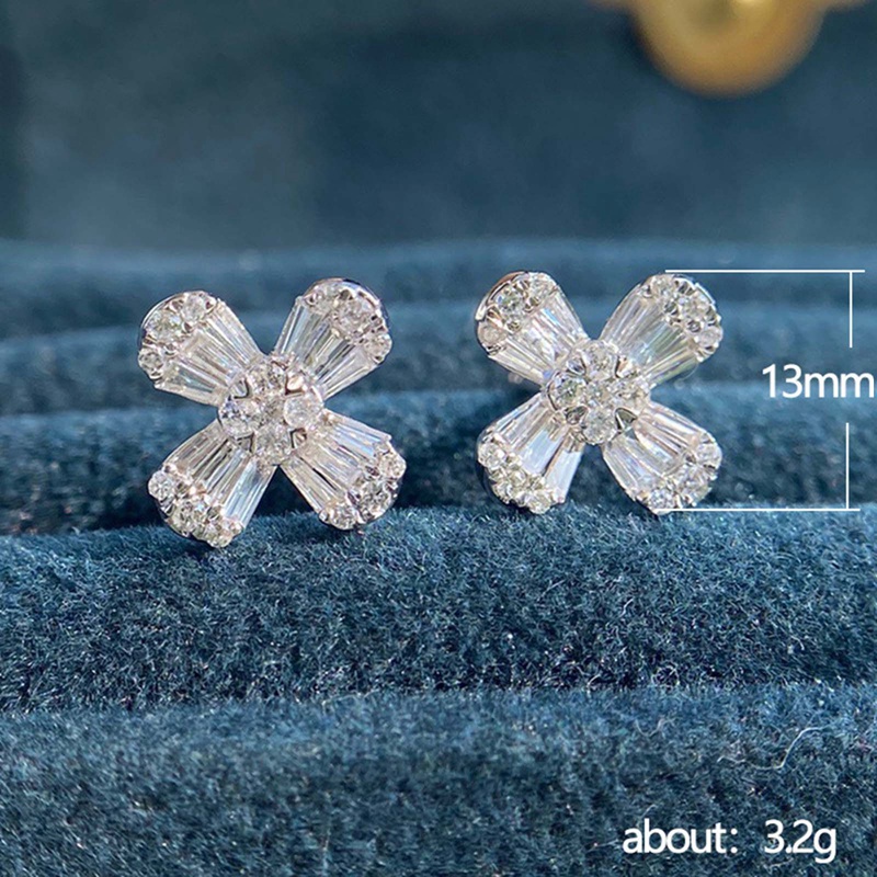 New Trendy Women Stud Earrings Aesthetic Flower Shaped For Wedding Engagement Party Gift Statement Jewelry