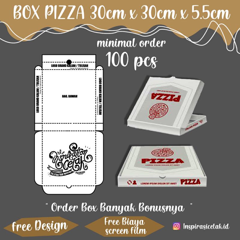 

box pizza/baju/kemeja/packaging lainnya. + sablon