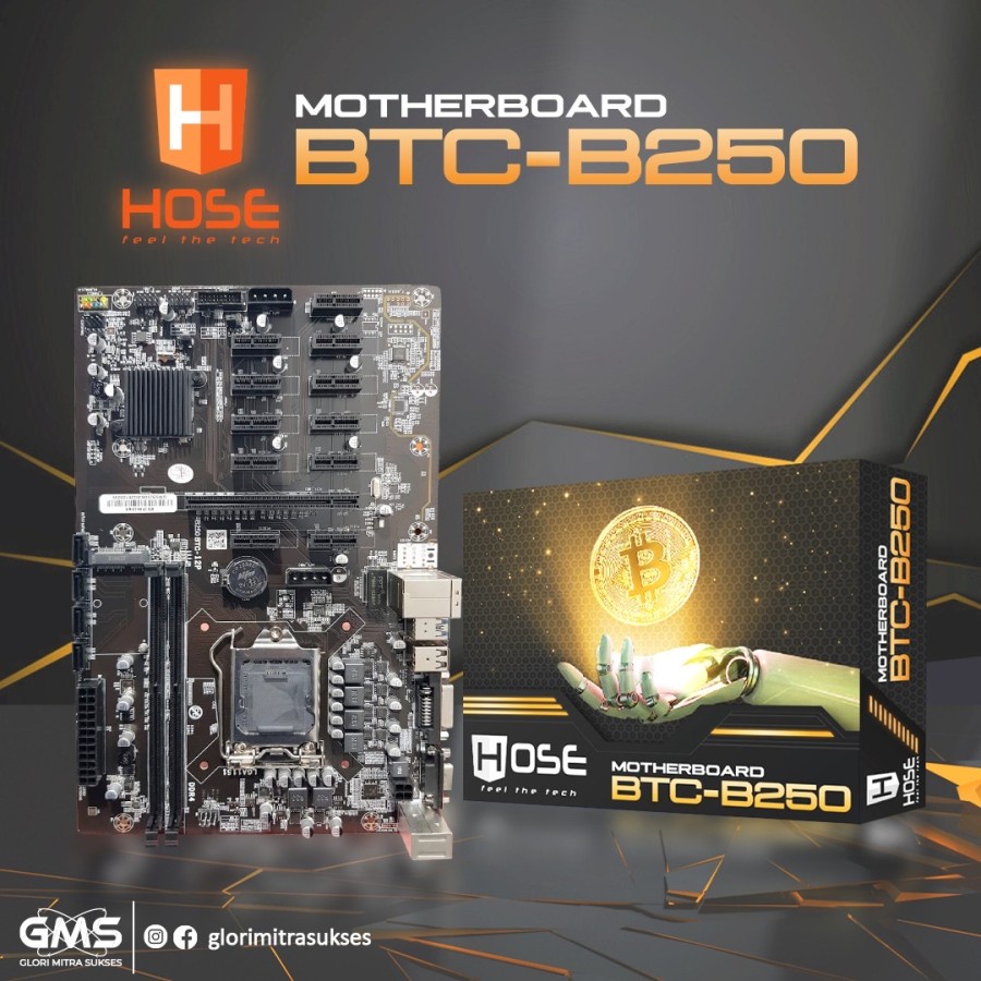 MOTHERBOARD HOSE BTC B250 MINING 12 SLOT